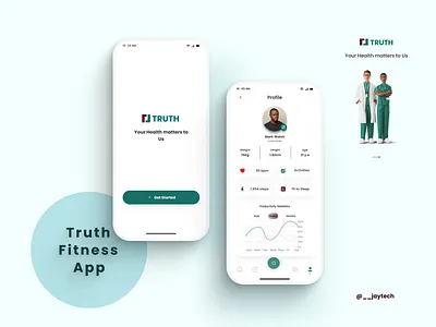 Truth Mobile Fitness Ui/Ux Design App app appdesigninspo branding design figma fitness fitnessui health healthui heartuiux mobile mobile design mobileui mockups product design prototype ui ux uxdesign wireframe