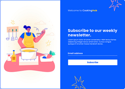 Subscribe - Cooking newsletter dailyui design figma illustration interface newsletter subscribe subscription ui uidesign uxdesign webdesign