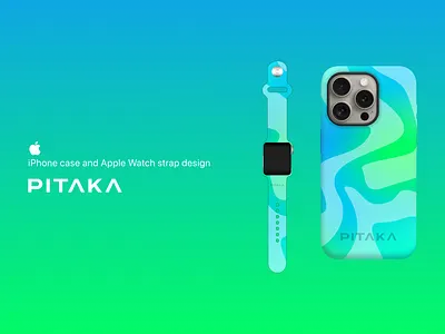 PITAKA iPhone case and Apple Watch strap design apple apple watch aurora blob branding carbon fiber design graphic design illustration iphone logo pitaka playoff typography vector