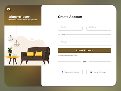 BloomRoom - Weaving Stories Through Spaces brand design figma ui uiux ux design web design