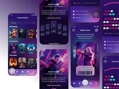 Movie App branding graphic design logo motion graphics ui