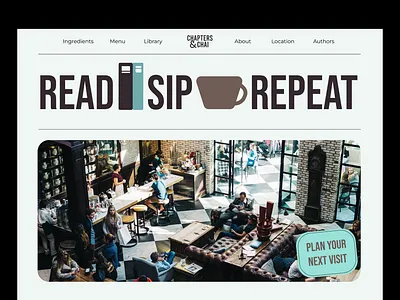 Chapters & Chai - UI/UX bookstore coffee illustration ui ux web design
