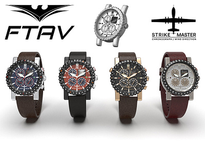STRIKE MASTER WATCHES 3d 3d design 3d modeling airforce army brand identity brand logo branding brochure design jewelry jewelry design military navy watch design watches