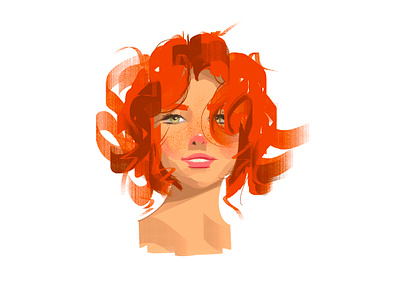 Redhead art digitalart digitalportrait face illustration portrait redhead sketch woman