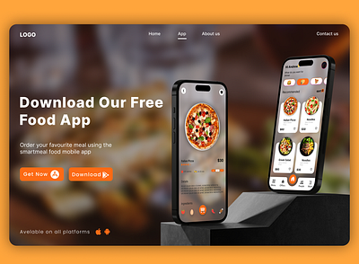 Website design app food interface mockup ui website
