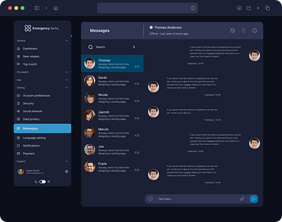 Direct Messaging - Dark & Light mode dark mode design light mode messaging ui uidesign website