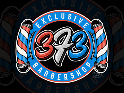 373 Barbershop - Logo Design apparel badge badge design barber barber logo barbershop branding clothing hand lettering identity illustration lettering logo logo design logos logotipo logotype merchandise t shirt design typography