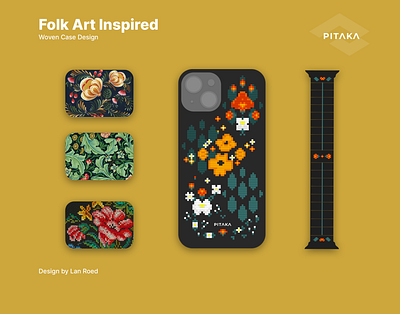 Pitaka Woven Case Design Contest Entry accessory design apple watch embroidery folk art graphic design iphone pitaka tole painting woven technology