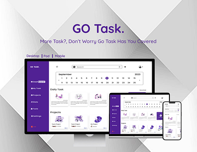 Go Task. Task Management Tool animation app branding design graphic design illustration logo motion graphics responsive design task task management tool typography ui uiux ux vector web design