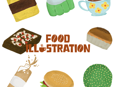 Food and Snack Handdrawing Illustration bakerybranding branding bread coffee colourfull consument design drink eat food fullcolour handdrawing illustration packagingdesign procreate promotion restaurant snack