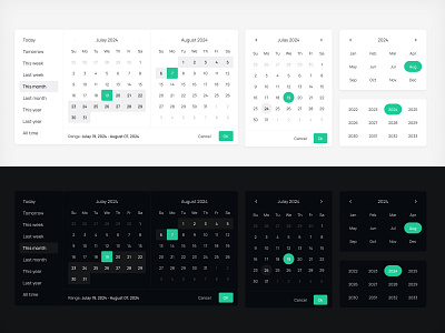 Date pickers - 8 Ui kit date date pickers design figma ui design ui miye uikit uimiye