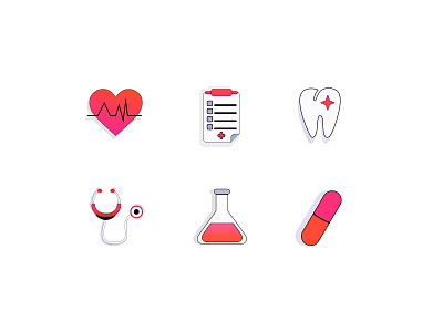 Health care and medicine icons branding icon illustration logo zart