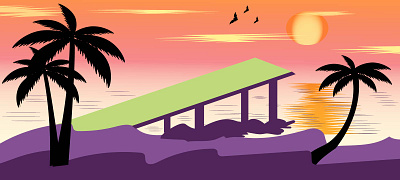 Sun set aft beach beachlife design graphic design illustration nature ocean sea summer sunset sunsetlovers sunshine vector