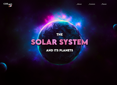 D-01 COSMO :- THE SOLOR SYSTEM AND IT'S PLANETS figma logo solor solorsystem space ui uiux ux website workwithme