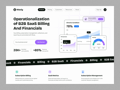 Financial SaaS Landing Page financial saas financial saas web landing page product design saas saas design saas landing page saas ui saas ui design saas web ui design web design web ui