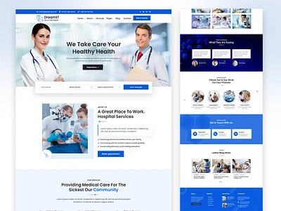 Medical Website Template best design business care clinic company dental design doctor graphic design health hospital illustration logo medical nursing template theme top design ui wordpress