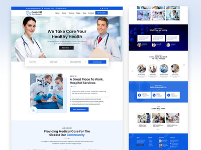 Medical Website Template best design business care clinic company dental design doctor graphic design health hospital illustration logo medical nursing template theme top design ui wordpress