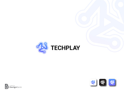TECHPLAY LOGO digital logo logo creat mark mark logo play logo symbol logo tech tech logo techplay