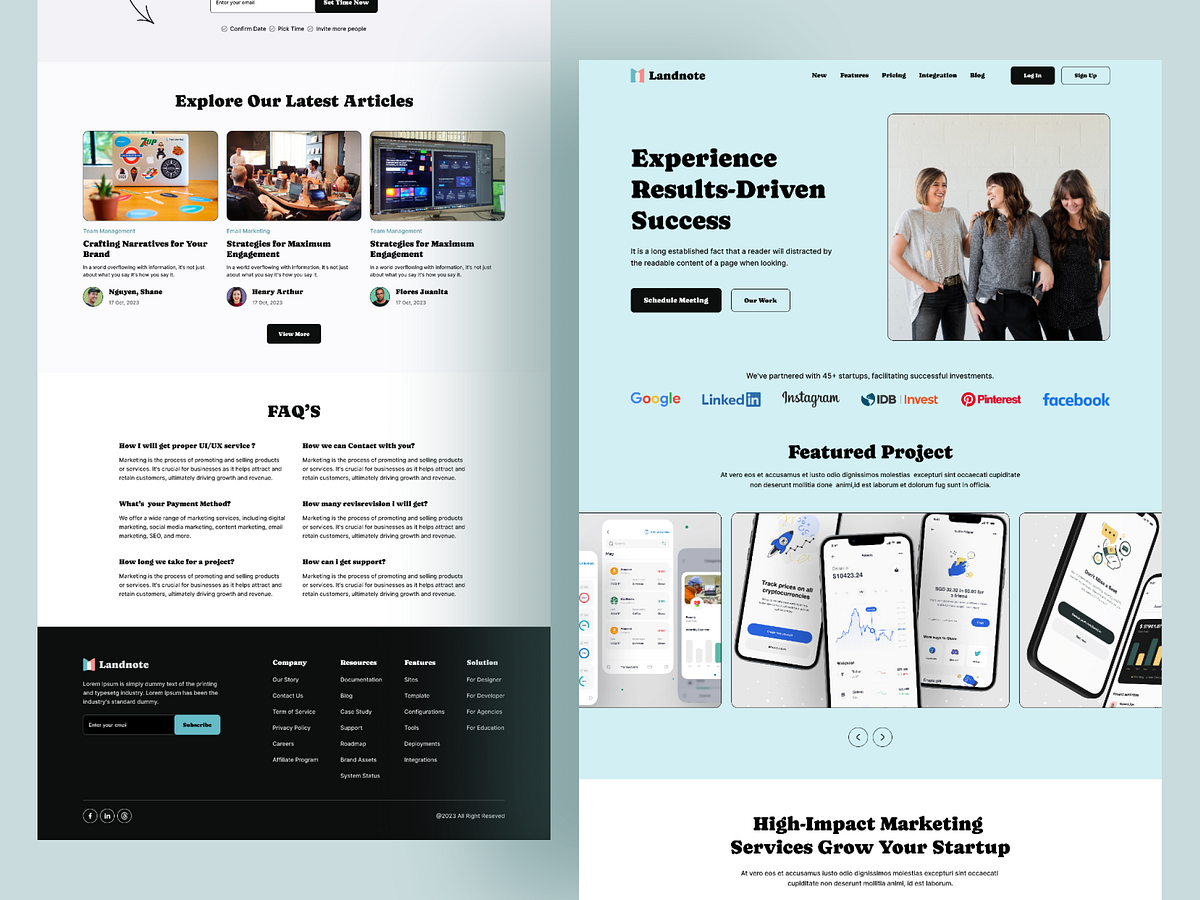 Marketing Landing Page UI kit | Landing Page by Ofspace UX/UI on Dribbble