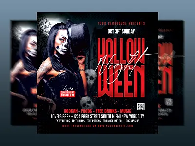Halloween Flyer club club flyer dj flyer ghost party halloween halloween 2023 halloween decor halloween gift halloween horror night halloween night halloween party halloween week holiday instagram party pumpkin social media post spooky spooky month trick or treat