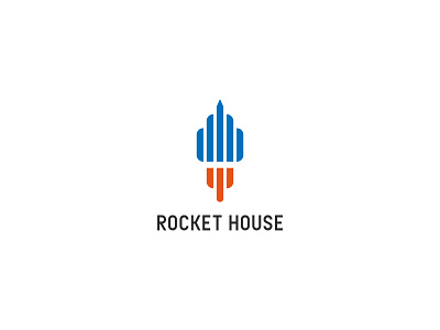 Rocket house logo aviation boost branding construction logo custom logo house icon logo logo mark realestate rocket