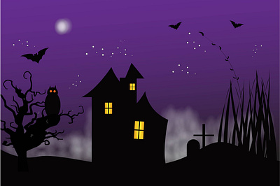Halloween Background background bat celebration creepy dark design ghost graphic halloween hauntet illustration night nightsky owl party scary smooky tomb vector