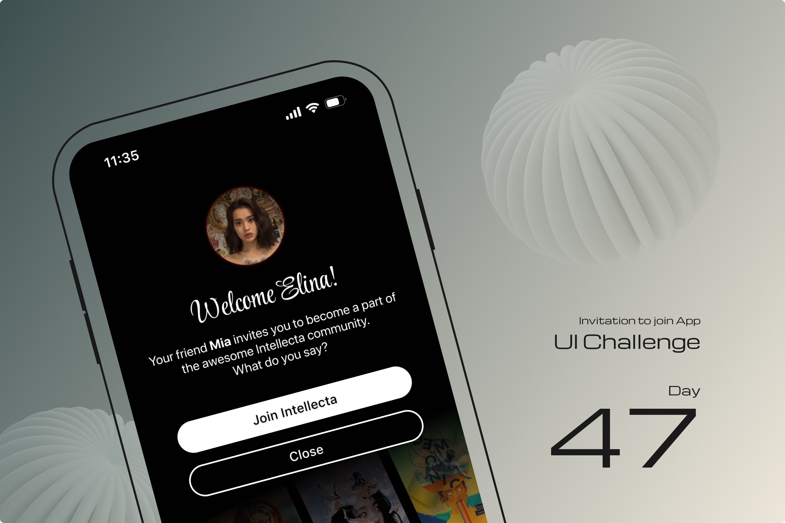 Invitation to an App app invitation collage community creativity app cta illustration interface invitation invite ios join join us mobile app screen ui ui design uichallenge uxui
