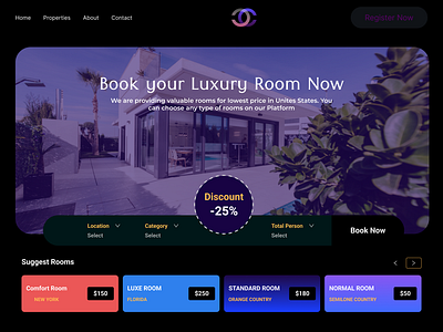 UI Design for Real Estate Room Rent real estate ui design real estate ui designer real estate website ui design room rent website ui design website design service