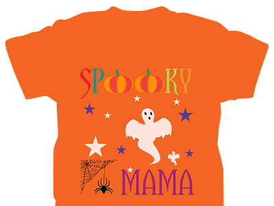Spooky Mama T-shirt funny halloweentshirt illustratiion orenge spooky spookymama spyder t shirt vector