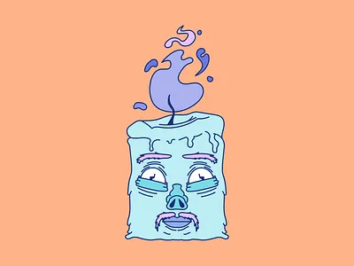 Crazy Candle art blue candle character colorful crazy creative creative design design digital drawing digital tablet face fire illustration kids new purple sticker unique vector