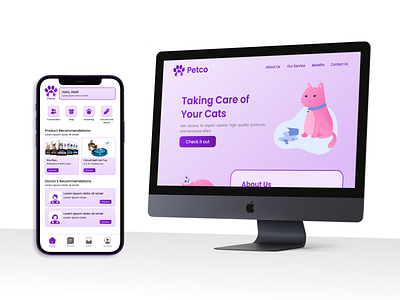 Petco | Taking Care of Your Cats design landing page mobile app