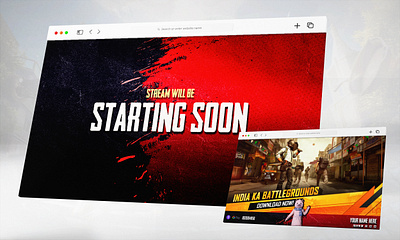 PUBG BGMI Stream Overlay Template anime badge behance branding clean design clean ui custom icon illustration logo overlay pubg bgmi stream pack pubg overlay stream overlay stream package streamer twitch twitch pack twitch stream pack