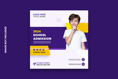 Social media post and web banner template for back to school admission banner admission poster back to school graphic design post design poster design poster template school admission social media poster