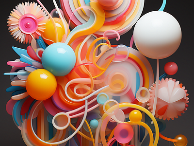 colorful plastic objects dall e