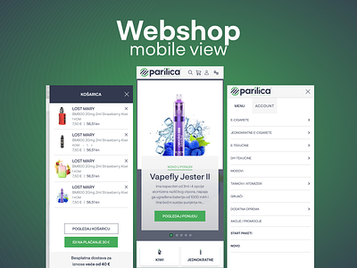 Parilica webshop branding design ui ux web