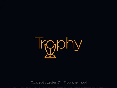 Trophy - Wordmark logo design - Unused black branding business creative cricket design game graphic design illustration lettero logo logo designer modern new symbol trophy vector win wordmark world cup