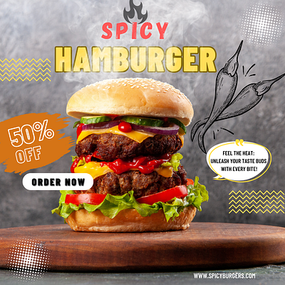 Spicy Hamburger graphic design