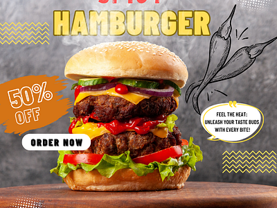 Spicy Hamburger graphic design