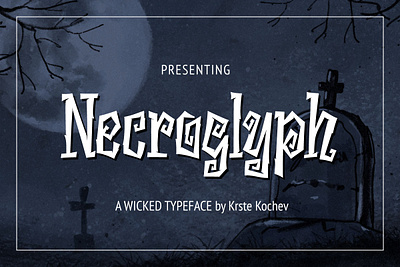 Necroglyph - Spooky Font eerie halloween halloween font haunted haunting font horror horror font macabre paranormal sinister spooky spooky font type typeface