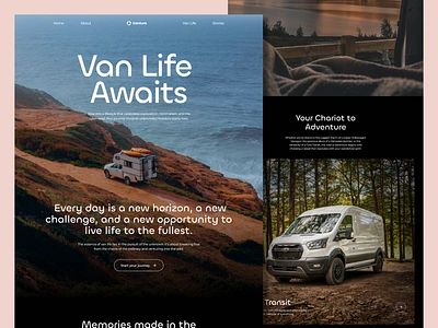 Van Life Website adventure animation bold camp camper camper van camping design driving landing page life motion nature outdoors type van van life vehicle wanderlust website