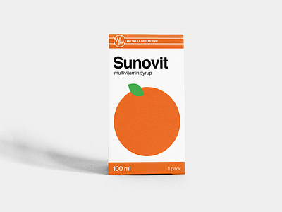 Sunovit v.1 branding design graphic design health minimal orange package packaging pharmacy simple syrup typeface
