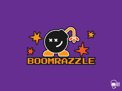 BOOMRAZZLE arcade arcade games bomb bomb logo boom channel art design e sports logo flat gamer logo graphic design icon logo logo design offline screen twitch channel vector