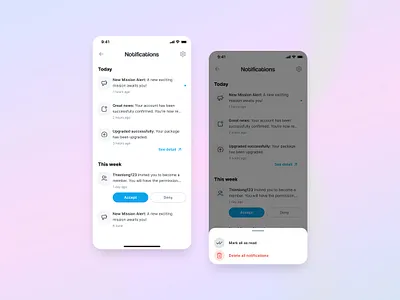 Notification screen branding design ui ux
