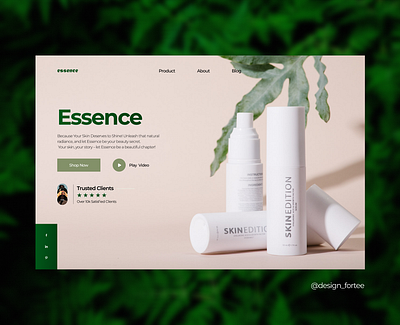 Essence Skin Care Brand design ui ui design uiux design visual design