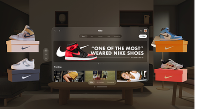 Nike XR Store 3d apple ar design mr nike store ui ux visionpro vr xr