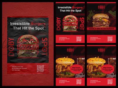 Doby Spot Advertisements Banners ad ads advertisements banner bannerdesign bar burgers design fast food fastfood food meat red