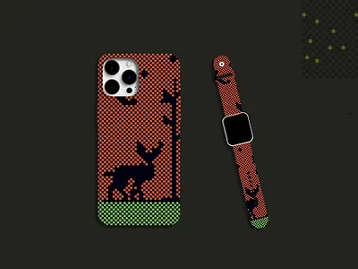 PITAKA Mobile back case & Watch Strap Concept 3 branding colors deer design dribbble illustration iphone pitaka play off vector watch strap wild