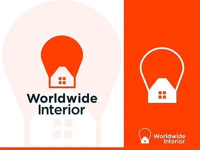 Worldwide Interior Brand brand identity branding bright construction creative logo designer portfolio home interior company interior design interior frame interior home logo light logo design logo designer logos minimal modern service sun unique concept