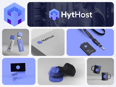 HytHost Hosting Company Branding ad branding game gamehosting gaming hosting illustrator logo minecraft vector vps vpshosting