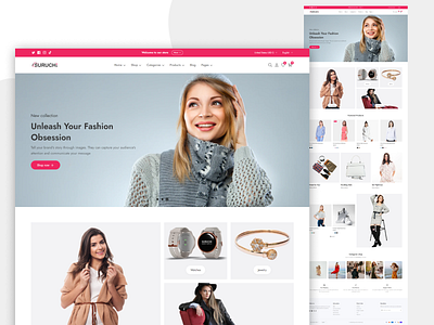 Fashion Web template Figma beauty branding clean colors design landing page multipurpose overlapping pastel responsive rtl shopify thumbnail ui unique ux vibrant website